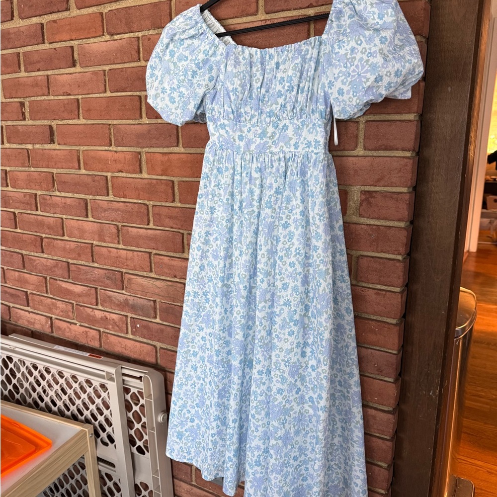 Urban Revivo Floral Puff Sleeve Midi Dress